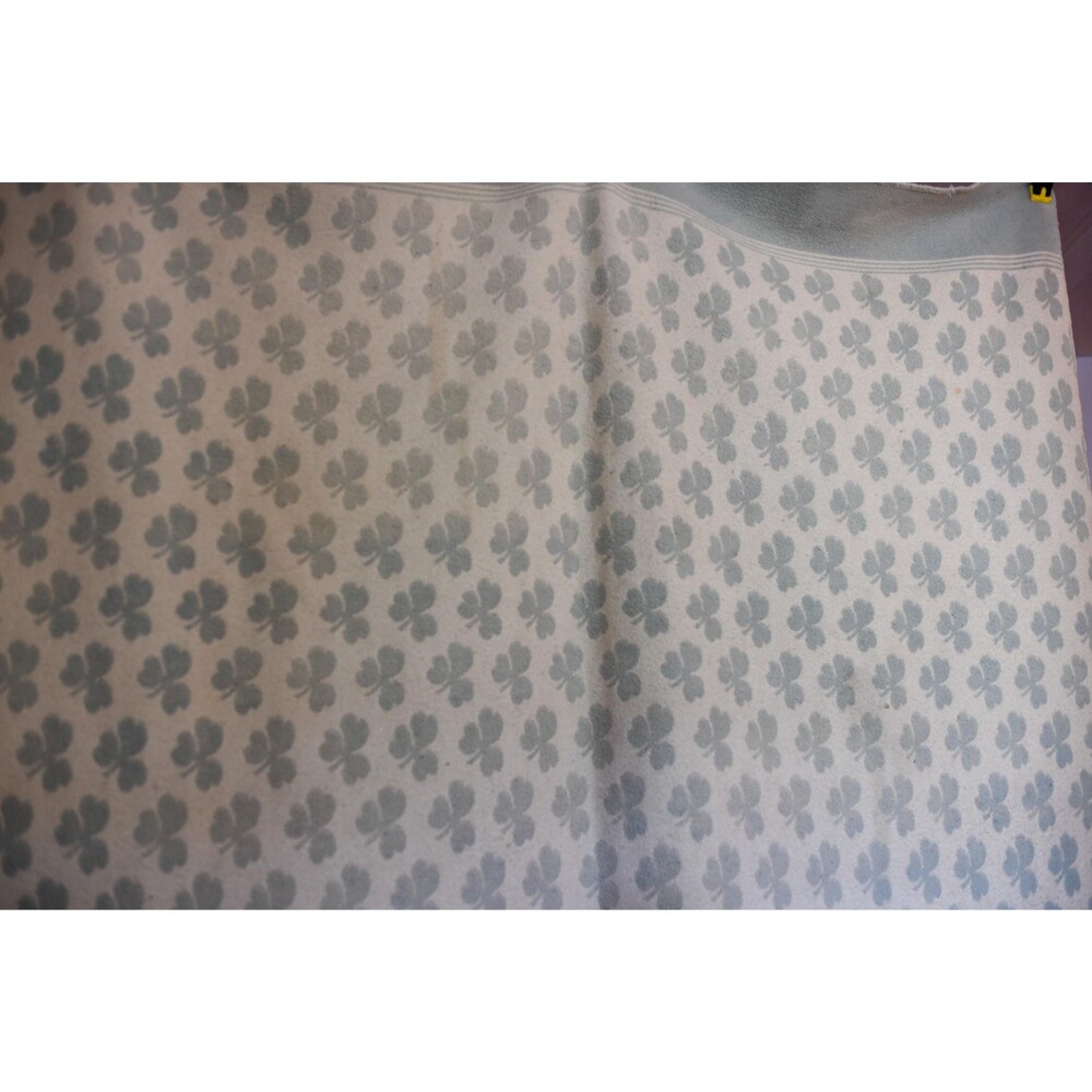 Antique Wool Camp Blanket: Double-Sided Shamrock Jacquard Weave Eleanor Stokes